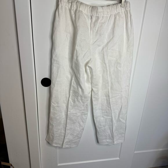 Crown Linen Design White 100% Linen Drawstring Coastal Pants Size Large - Picture 4 of 6